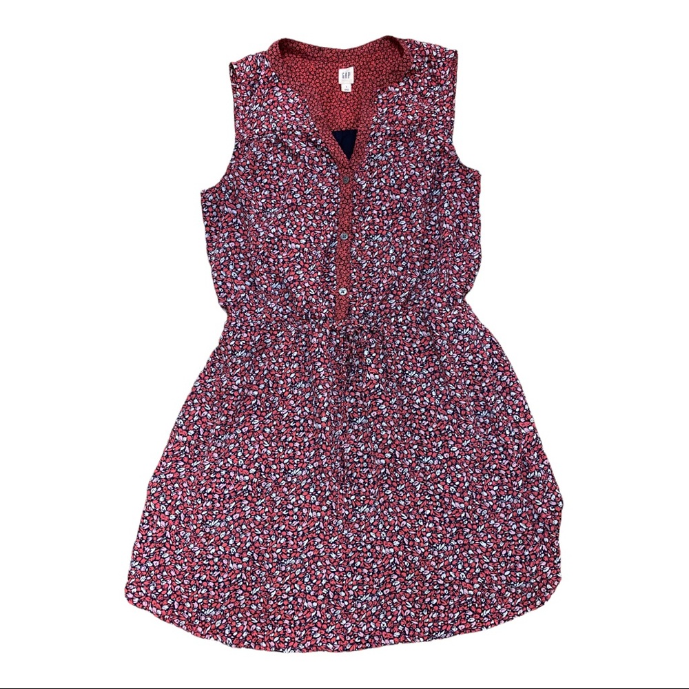 Gap sleeveless tie waist dress